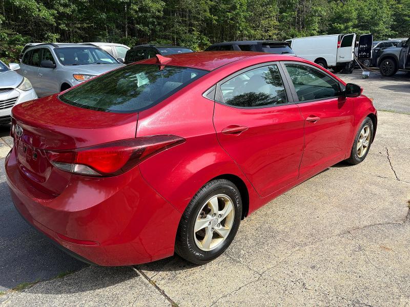 2015 Hyundai Elantra VIN KMHDH4AE8FU329232 COPART salvage auction — NORMAL WEAR, Me - Certificate Of Title (P), sold $2,150 on 2026-07-31 (photo 4)