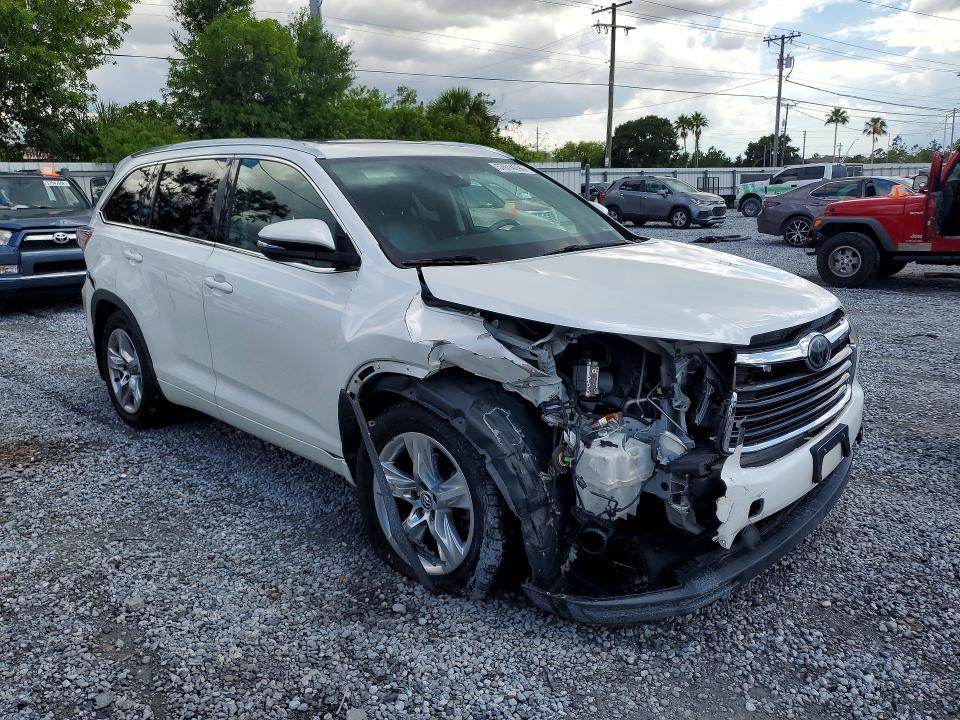 2016 Toyota Highlander VIN 5TDDKRFH1GS308041 COPART salvage auction — FRONT END, Fl - Cert Of Title Slvg Rebuildable, sold $3,750 on 2026-07-24 (photo 4)