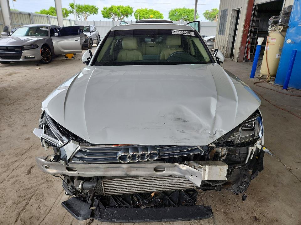 2019 Audi A4 VIN WAUHMAF48KA014584 COPART salvage auction — FRONT END, Ca - Salvage Certificate, sold $2,500 on 2026-07-15 (photo 5)