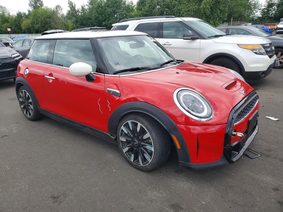 2022 Mini Cooper VIN WMW53DH07N2R47120 COPART salvage auction — FRONT END, Or - Salvage Title Certificate, sold $3,100 on 2026-08-24 (photo 4)