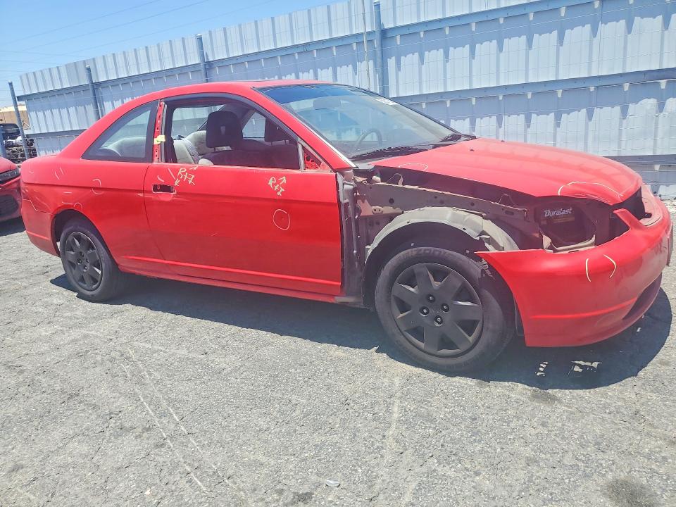 2002 Honda Civic VIN 1HGEM229X2L071257 COPART salvage auction — FRONT END, Ca - Salvage Certificate, sold $350 on 2026-07-02 (photo 4)