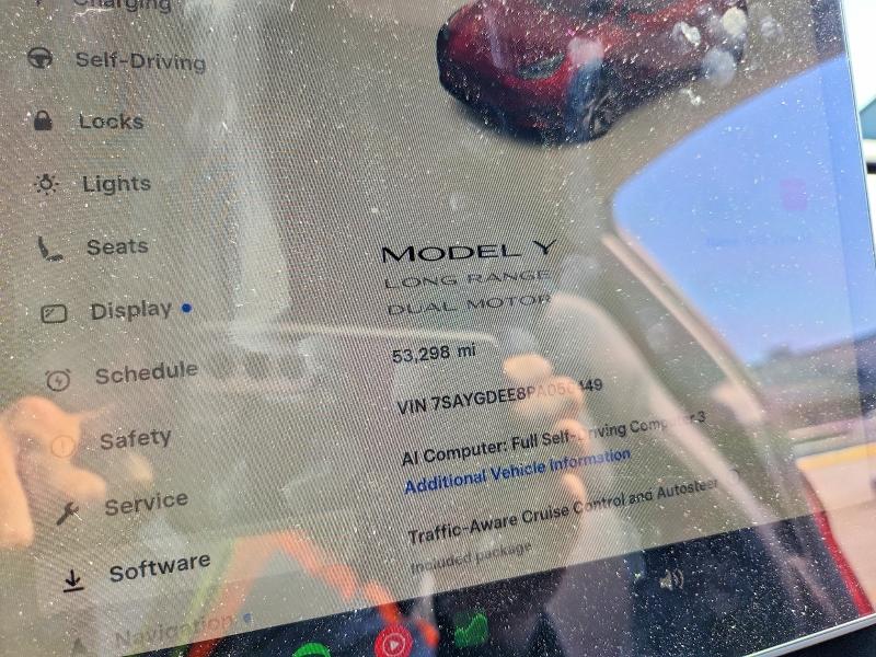 2023 Tesla Model y VIN 7SAYGDEE8PA056449 COPART salvage auction — SIDE, Tn - Salvage Certificate, sold $11,000 on 2026-07-06 (photo 9)