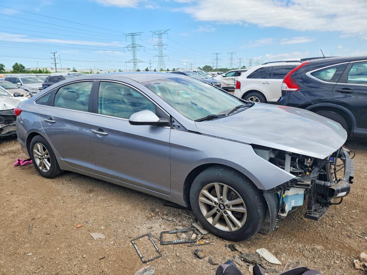 2017 Hyundai Sonata VIN 5NPE24AF7HH450432 COPART salvage auction — Front End, IL - SALVAGE CERTIFICATE, sold $1,500 on 2026-07-09 (photo 4)
