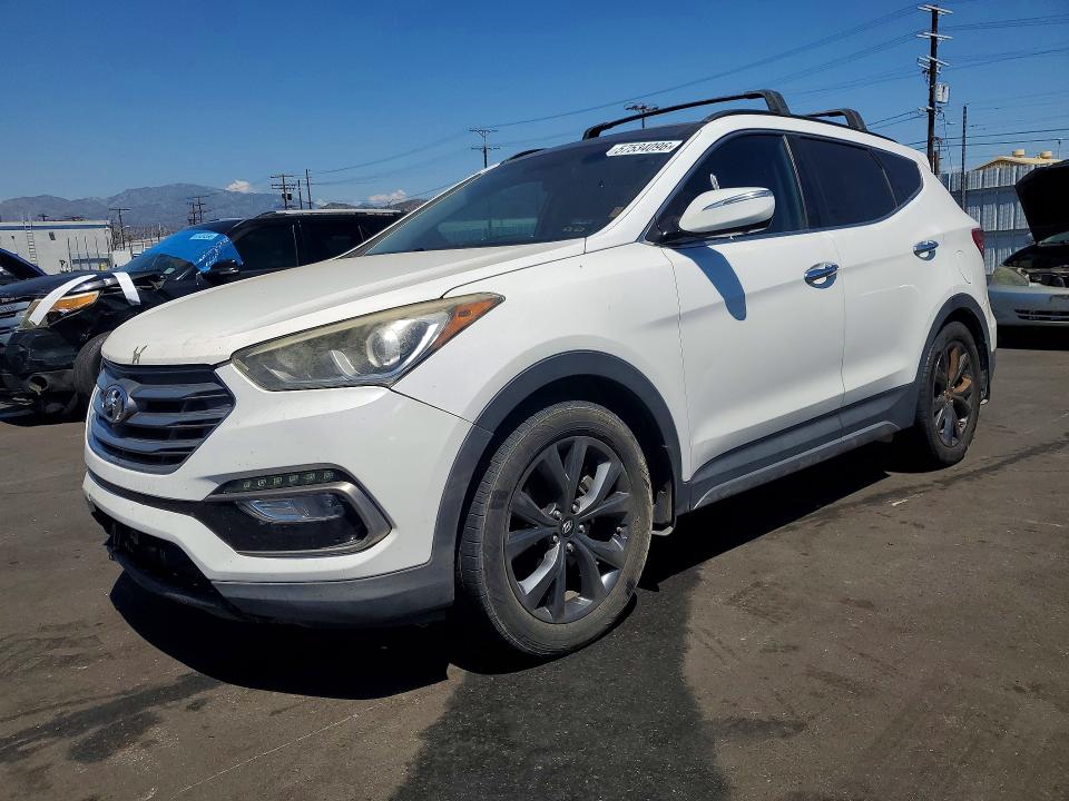 2017 Hyundai Santa fe VIN 5XYZW4LA7HG447688 COPART salvage auction — FRONT END, Ca - Salvage Certificate, sold $2,900 on 2026-07-08 (photo 1)