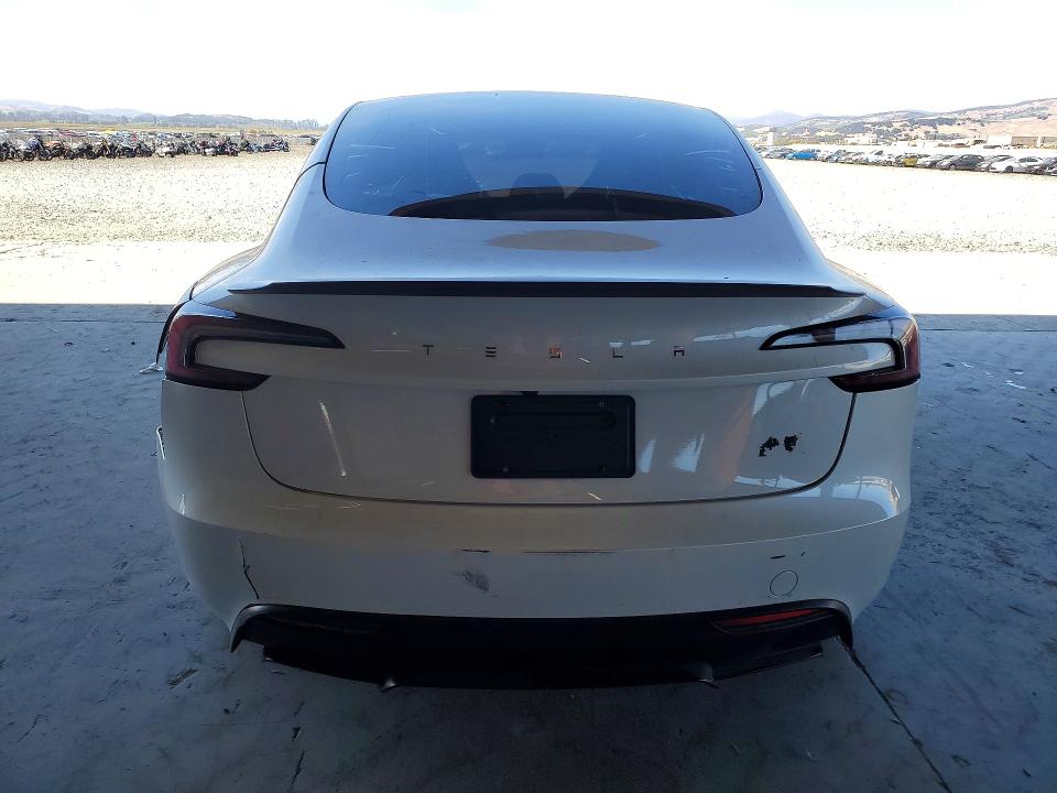 2025 Tesla Model 3 VIN 5YJ3E1ET0SF079973 COPART salvage auction — FRONT END, Ca - Salvage Certificate, sold $400 on 2026-07-09 (photo 6)