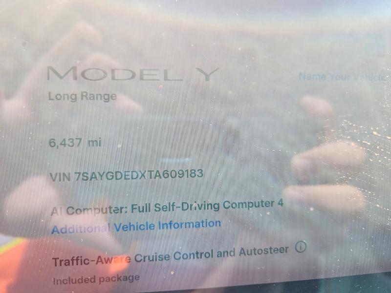 2026 Tesla VIN 7SAYGDEDXTA609183 COPART salvage auction — SIDE, Tx - Salvage Vehicle Title, sold $5,600 on 2026-07-23 (photo 9)