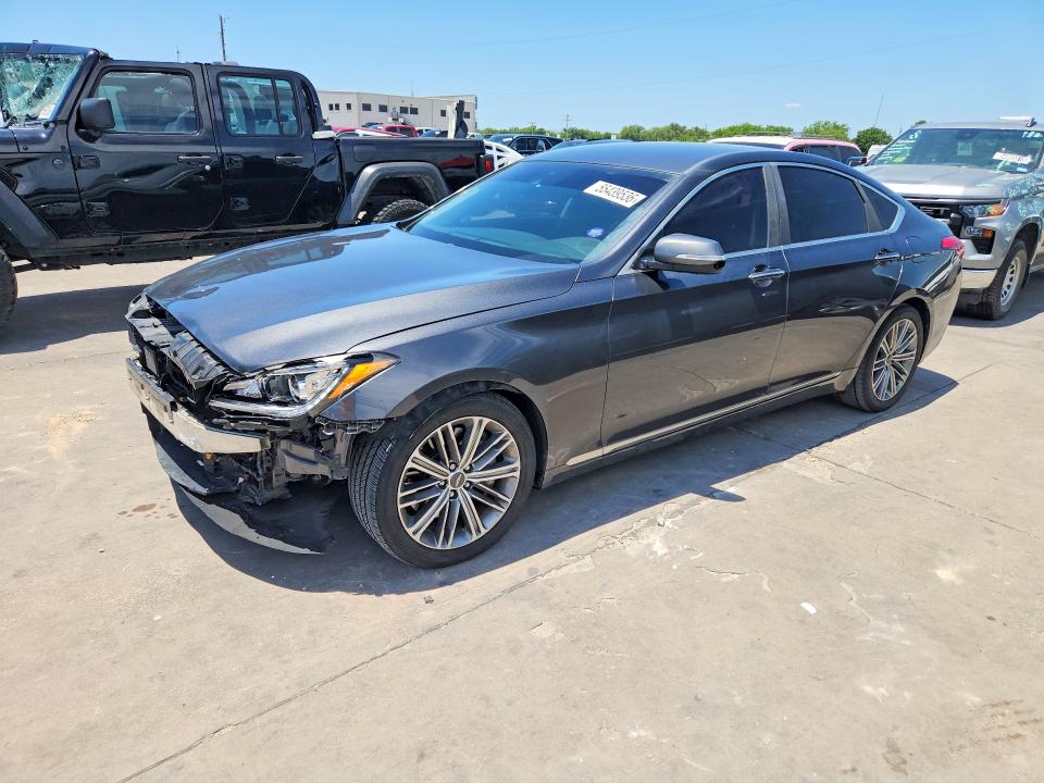 2018 Genesis G80 VIN KMHGN4JE6JU236112 COPART salvage auction — FRONT END, Tx - Salvage Vehicle Title, sold $3,350 on 2026-07-30 (photo 1)