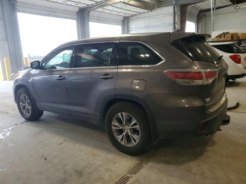 2015 Toyota Highlander VIN 5TDJKRFH8FS151321 COPART salvage auction — HAIL, Ne - Cert Of Title-Salvage, sold $6,000 on 2026-07-14 (photo 2)