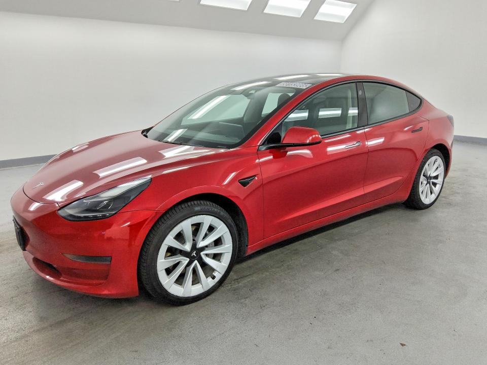 2022 Tesla Model 3 VIN 5YJ3E1EA7NF304568 COPART salvage auction — MECHANICAL, Ca - Certificate Of Title, sold $7,400 on 2026-07-06 (photo 1)