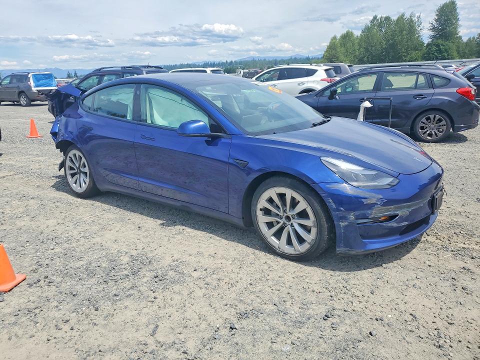2022 Tesla Model 3 VIN 5YJ3E1EA7NF369193 COPART salvage auction — REAR END, WA - BILL OF SALE-PARTS ONLY, sold $2,950 on 2026-07-13 (photo 4)