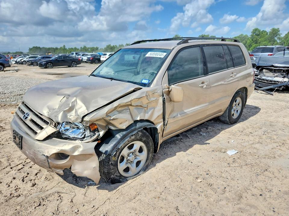 2005 Toyota Highlander VIN JTEGP21A250061351 COPART salvage auction — FRONT END, Tx - Salvage Vehicle Title, sold $1,200 on 2026-07-14 (photo 1)