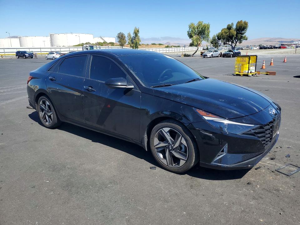 2023 Hyundai Elantra VIN KMHLS4AG9PU472335 COPART salvage auction — FRONT END, Ca - Salvage Certificate, sold $5,500 on 2026-07-15 (photo 4)