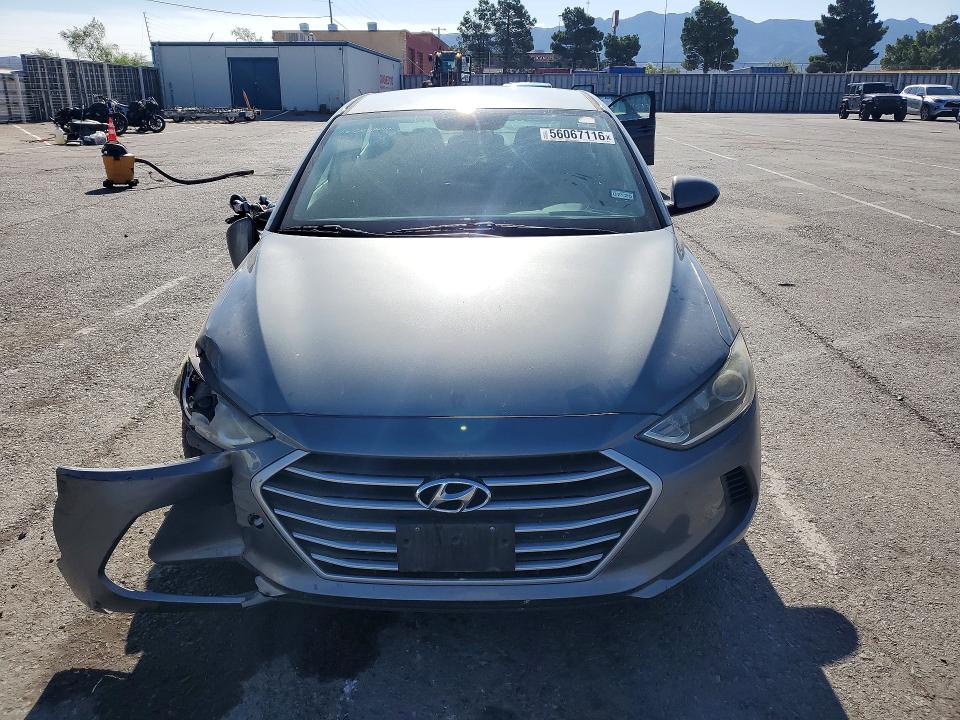 2018 Hyundai Elantra VIN KMHD84LF5JU599713 COPART salvage auction — FRONT END, Tx - Salvage Vehicle Title, sold $2,450 on 2026-07-10 (photo 5)