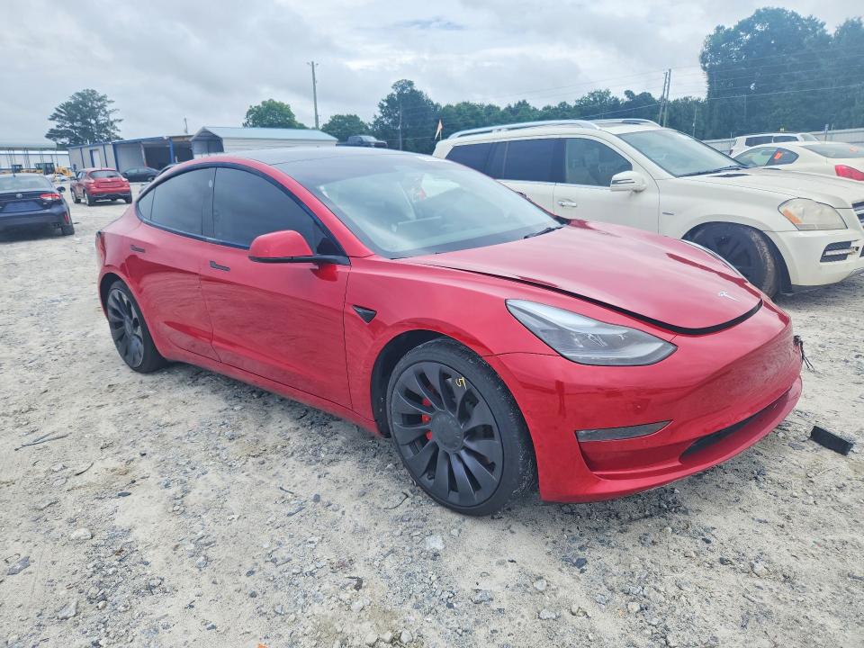 2021 Tesla Model 3 VIN 5YJ3E1EC3MF086953 COPART salvage auction — SIDE, GA - CERT OF TITLE-SALVAGE (P), sold $1,600 on 2026-07-27 (photo 4)