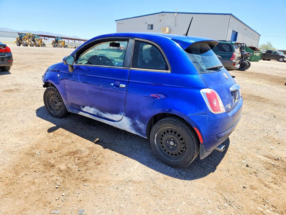 2013 Fiat 500 VIN 3C3CFFARXDT628771 COPART salvage auction — FRONT END, Az - Cert Of Title - Salvage, sold $300 on 2026-07-17 (photo 2)