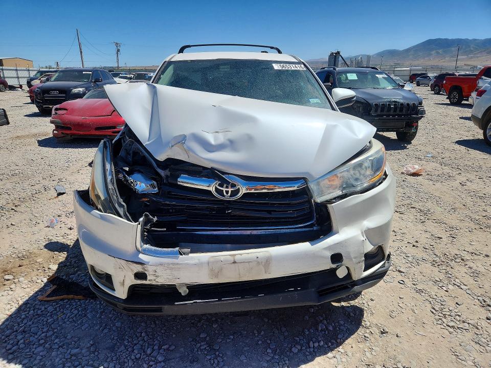 2016 Toyota Highlander VIN 5TDZKRFH9GS177527 COPART salvage auction — FRONT END, UT - SALVAGE CERTIFICATE, sold $3,300 on 2026-07-24 (photo 5)