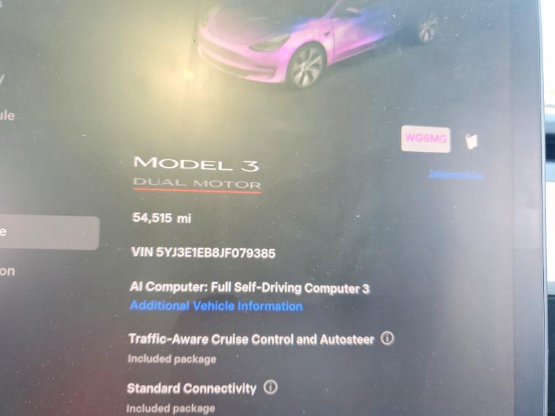 2018 Tesla Model 3 VIN 5YJ3E1EB8JF079385 COPART salvage auction — SIDE, Ny - Mv-907A Salvage Certificate, sold $6,100 on 2026-07-15 (photo 9)