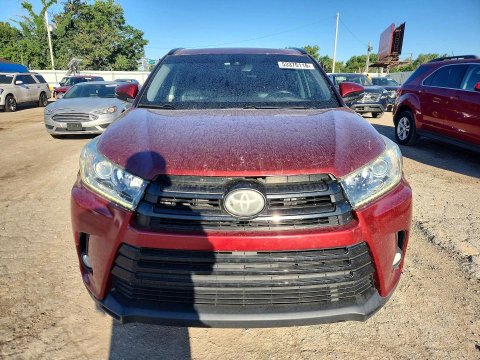 2017 Toyota Highlander VIN 5TDJZRFH8HS372058 COPART salvage auction — HAIL, Ks - Cert Of Title-Salvage, sold $11,100 on 2026-07-08 (photo 5)