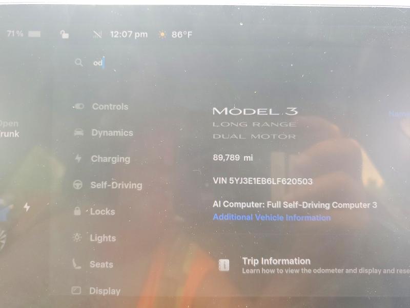 2020 Tesla Model 3 VIN 5YJ3E1EB6LF620503 COPART salvage auction — SIDE, Pa - Certificate Of Salvage, sold $6,600 on 2026-07-02 (photo 9)