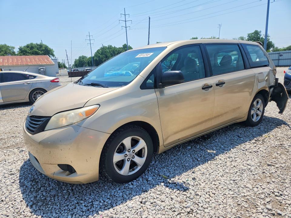 2011 Toyota Sienna VIN 5TDZK3DC7BS020785 COPART salvage auction — REAR END, Oh - Cert Of Title-Salvage, sold $950 on 2026-07-31 (photo 1)