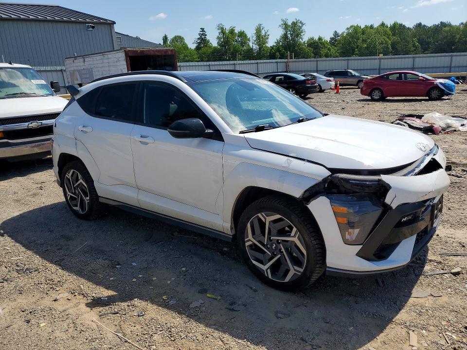 2024 Hyundai Kona VIN KM8HACA35RU052834 COPART salvage auction — FRONT END, Va - Cert Of Title - Salvage, sold $7,200 on 2026-07-10 (photo 4)