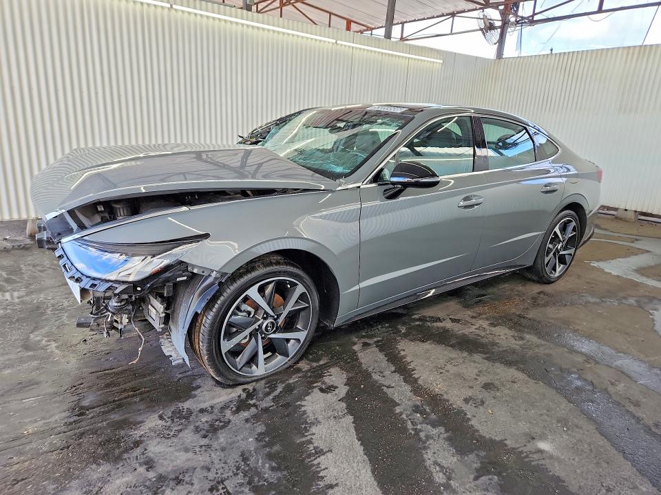2023 Hyundai Sonata VIN KMHL44J2XPA288277 COPART salvage auction — FRONT END, Fl - Certificate Of Title, sold $650 on 2026-07-07 (photo 1)