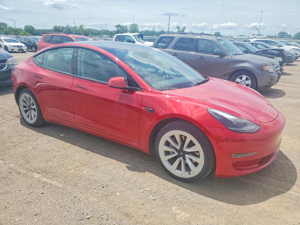 2022 Tesla Model 3 VIN 5YJ3E1EB0NF185576 COPART salvage auction — HAIL, Ia - Cert Of Title-Salvage Title, sold $11,400 on 2026-07-24 (photo 4)