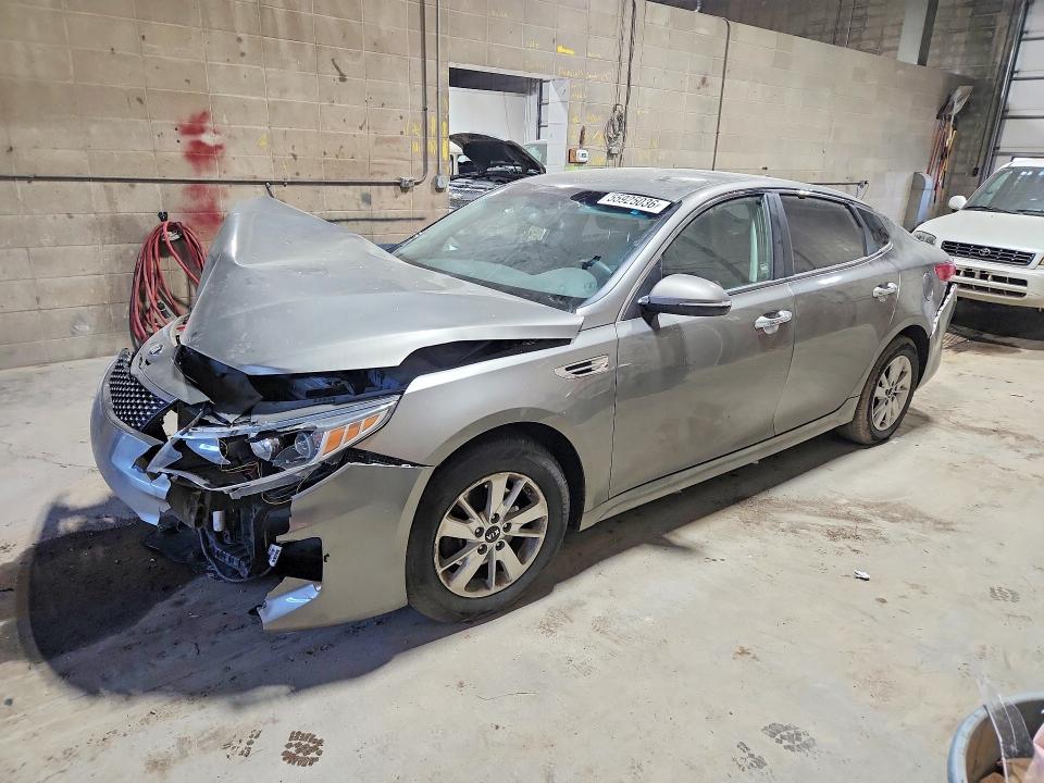 2016 Kia Optima VIN 5XXGT4L33GG104655 COPART salvage auction — FRONT END, Mn - Cert Of Title-Prior Salvage, sold $625 on 2026-07-07 (photo 1)