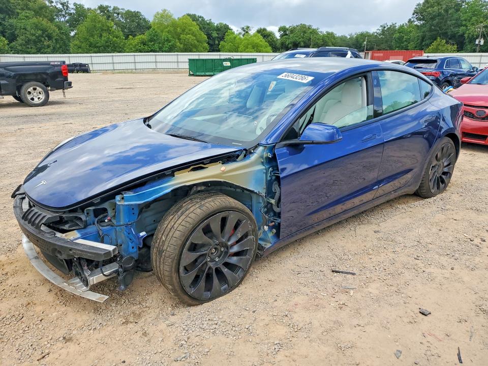 2023 Tesla Model 3 VIN 5YJ3E1EC1PF399178 COPART salvage auction — FRONT END, Fl - Certificate Of Destruction, sold $650 on 2026-07-28 (photo 1)