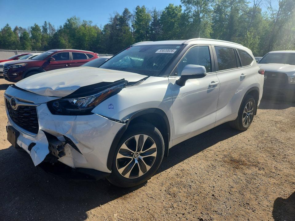 2023 Toyota Highlander VIN 5TDKDRBH7PS004509 COPART salvage auction — FRONT END, ON - PERMIT NO BRAND - UNFIT, sold $2,100 on 2026-07-21 (photo 1)