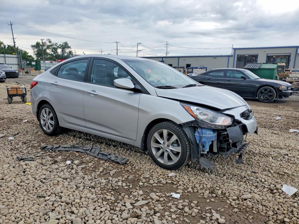 2013 Hyundai Accent VIN KMHCU4AE3DU444289 COPART salvage auction — FRONT END, Il - Salvage Certificate, sold $250 on 2026-07-29 (photo 4)