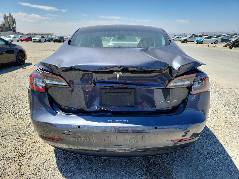 2022 Tesla Model 3 VIN 5YJ3E1EB2NF167192 COPART salvage auction — REAR END, Salvage Title, sold $250 on 2026-07-21 (photo 6)
