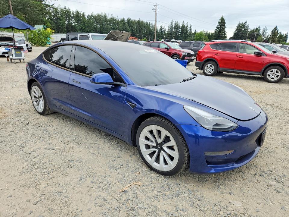 2022 Tesla Model 3 VIN 5YJ3E1EA6NF303797 COPART salvage auction — REAR END, WA - BILL OF SALE, sold $4,800 on 2026-07-10 (photo 4)
