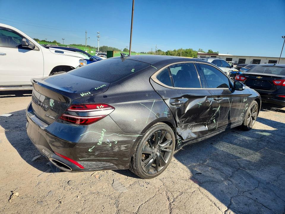 2023 Genesis G70 VIN KMTG54TE1PU127732 COPART salvage auction — SIDE, In - Cert Of Title-Salvage Title, sold $20,400 on 2026-07-31 (photo 3)