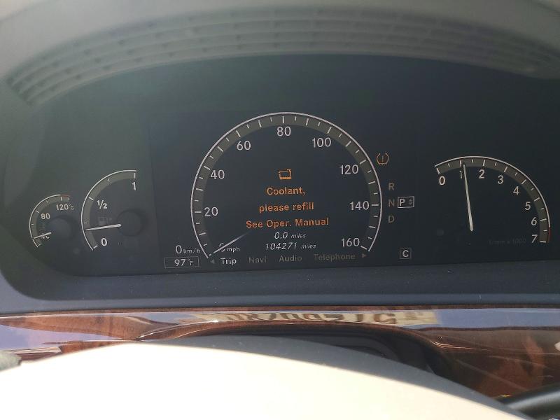 2007 Mercedes-benz S class VIN WDDNG71X97A056163 COPART salvage auction — REAR END, CA - SALVAGE CERTIFICATE, sold $425 on 2026-07-22 (photo 9)