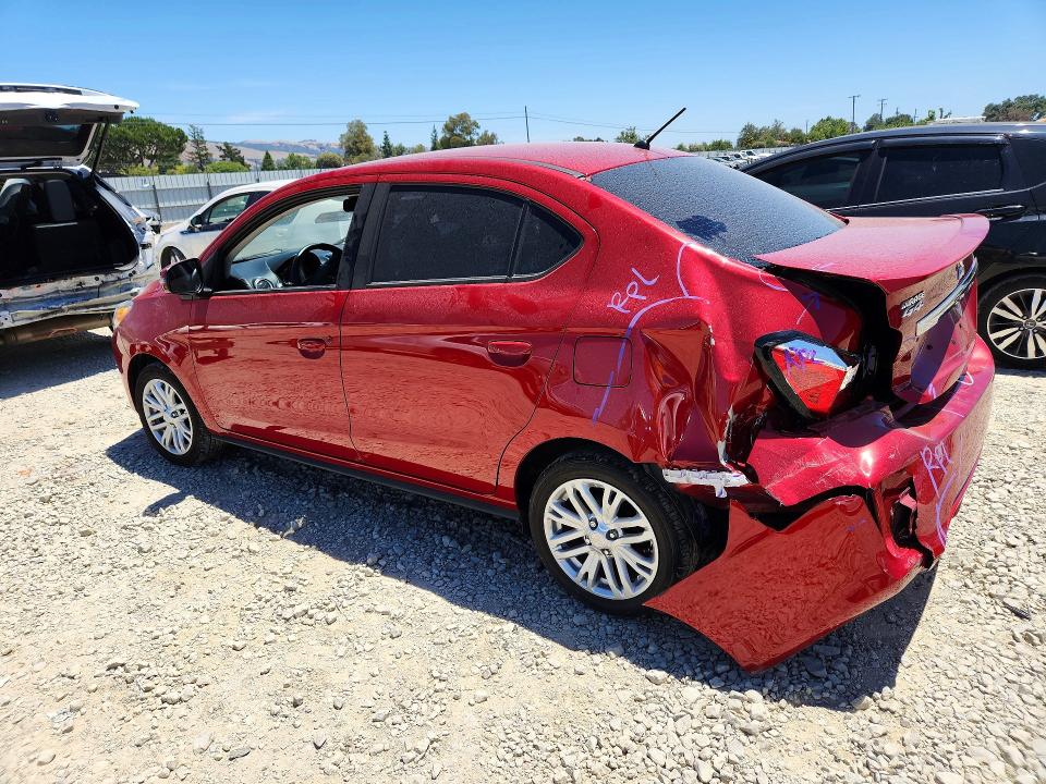 2024 Mitsubishi Mirage VIN ML32FVFJ2RHF17955 COPART salvage auction — REAR END, Ca - Salvage Certificate, sold $2,500 on 2026-07-14 (photo 2)
