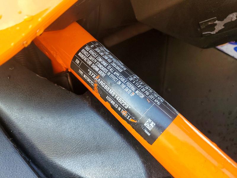 2021 Polaris Slingshot VIN 57XAARGB8M8146223 COPART salvage auction — ROLLOVER, Mi - Scrap Certificate Of Title, sold $7,200 on 2026-08-06 (photo 9)
