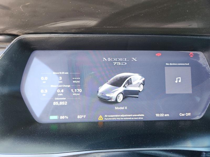 2018 Tesla Model x VIN 5YJXCAE20JF112872 COPART salvage auction — FRONT END, Tx - Salvage Vehicle Title, sold $6,600 on 2026-07-08 (photo 9)