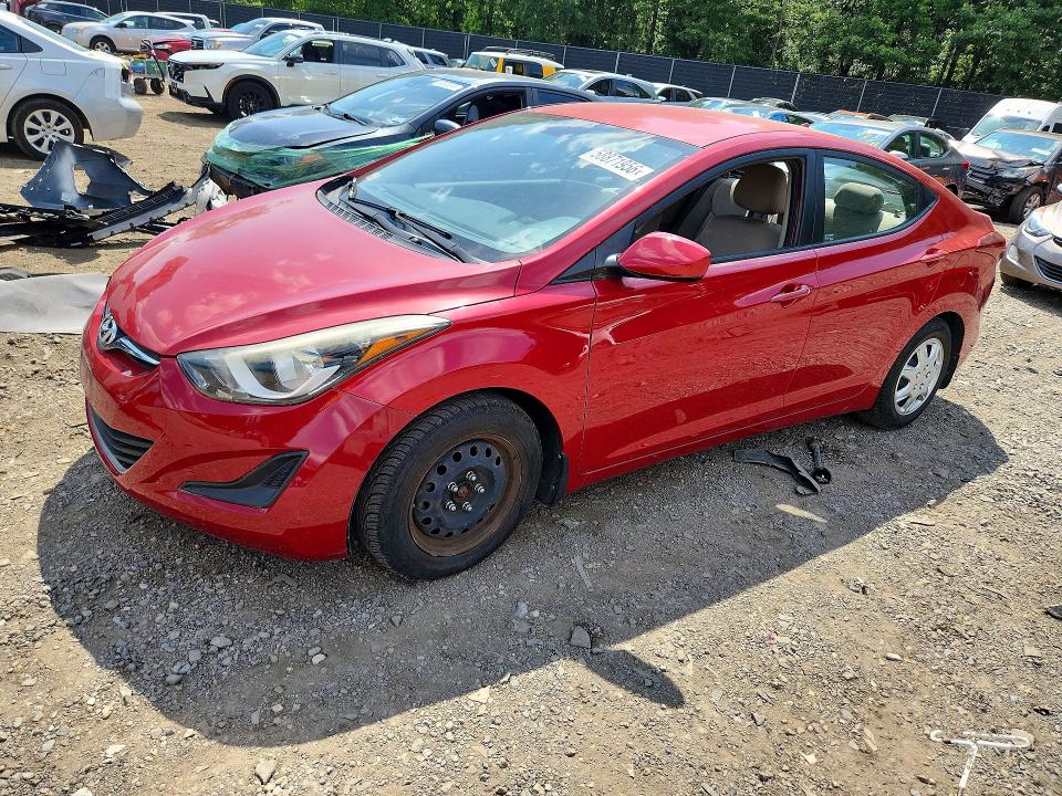 2016 Hyundai Elantra VIN KMHDH4AE2GU489687 COPART salvage auction — FRONT END, Md - Cert Of Salvage > 75% Damage, sold $2,200 on 2026-07-31 (photo 1)