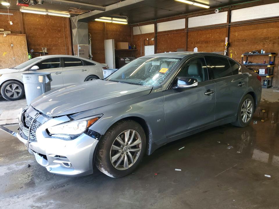 2015 Infiniti Q50 VIN JN1BV7AR6FM390753 COPART salvage auction — FRONT END, Pa - Certificate Of Salvage, sold $175 on 2026-07-30 (photo 1)