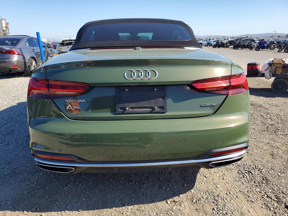 2022 Audi A5 VIN WAUWAGF54NN004577 COPART salvage auction — FRONT END, Ca - Salvage Certificate, sold $11,300 on 2026-07-28 (photo 6)