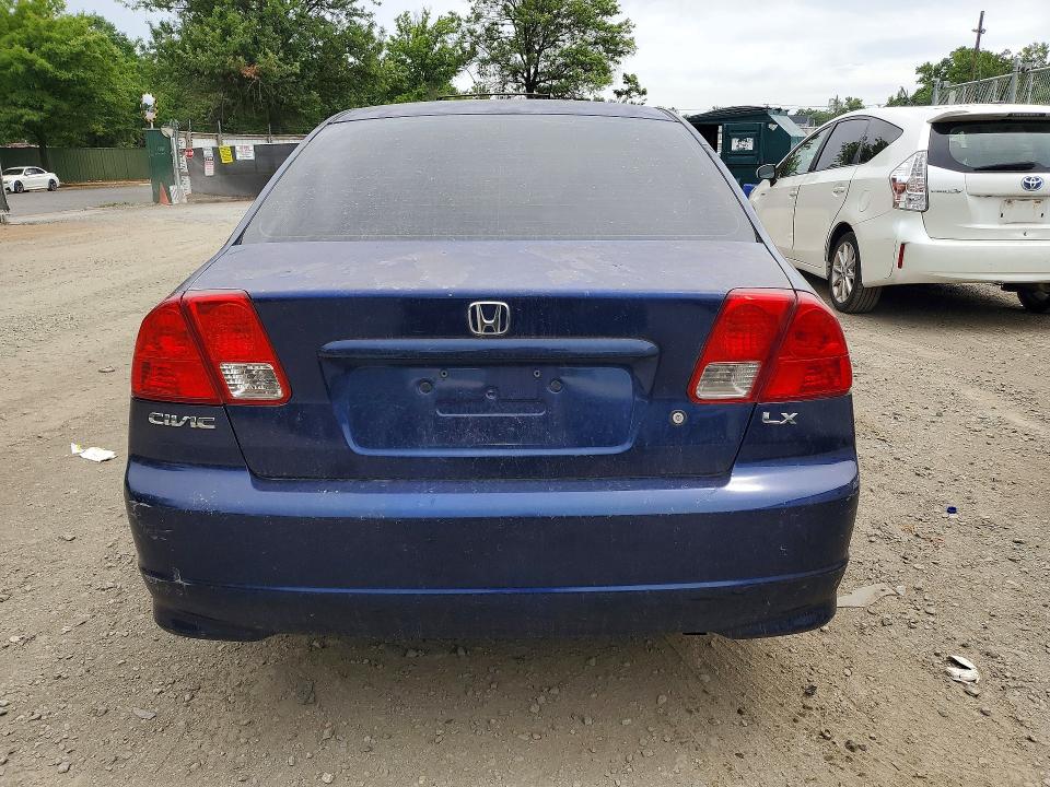 2005 Honda Civic VIN 2HGES16565H564667 COPART salvage auction — ALL OVER, VA - CERTIFICATE OF TITLE, sold $325 on 2026-07-02 (photo 6)