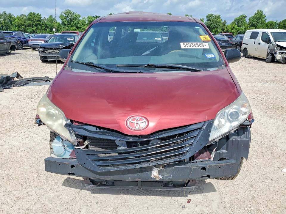 2013 Toyota Sienna VIN 5TDZK3DC8DS399766 COPART salvage auction — ALL OVER, TX - SALVAGE VEHICLE TITLE (P), sold $1,200 on 2026-07-14 (photo 5)