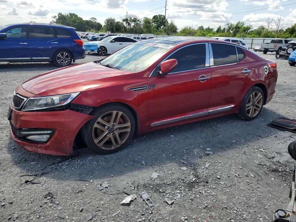 2013 Kia Optima VIN 5XXGR4A67DG123233 COPART salvage auction — FRONT END, Fl - Cert Of Title Slvg Rebuildable, sold $350 on 2026-07-10 (photo 1)