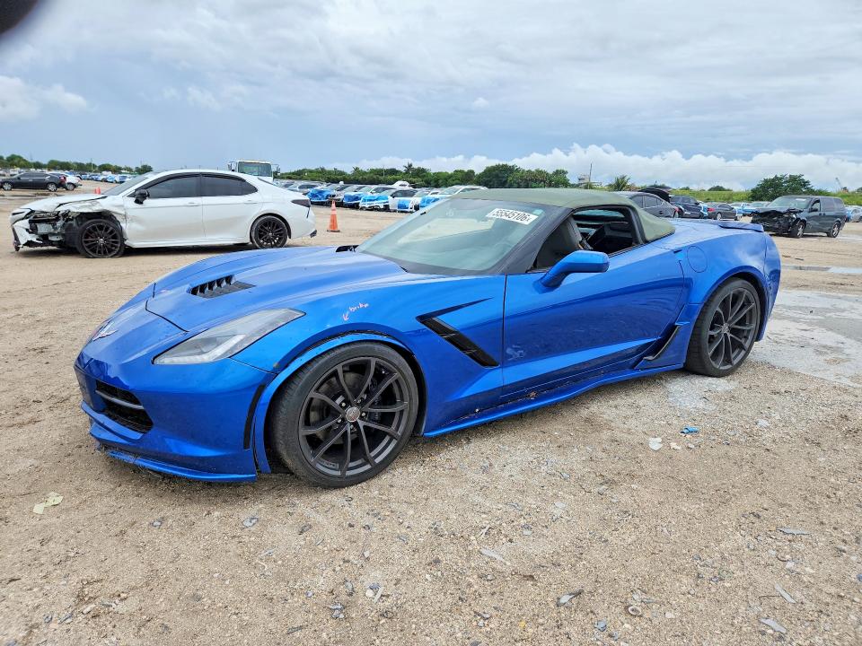 2016 Chevrolet Corvette stingray VIN 1G1YB3D79G5122707 COPART salvage auction — BURN, FL - CERT OF TITLE SLVG REBUILDABLE, sold $13,100 on 2026-07-16 (photo 1)