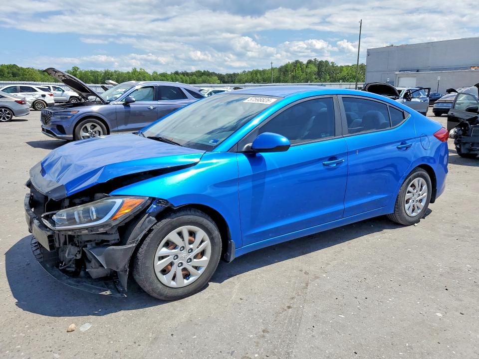 2017 Hyundai Elantra VIN KMHD74LF6HU384290 COPART salvage auction — FRONT END, Va - Cert Of Title - Salvage, sold $2,000 on 2026-07-29 (photo 1)