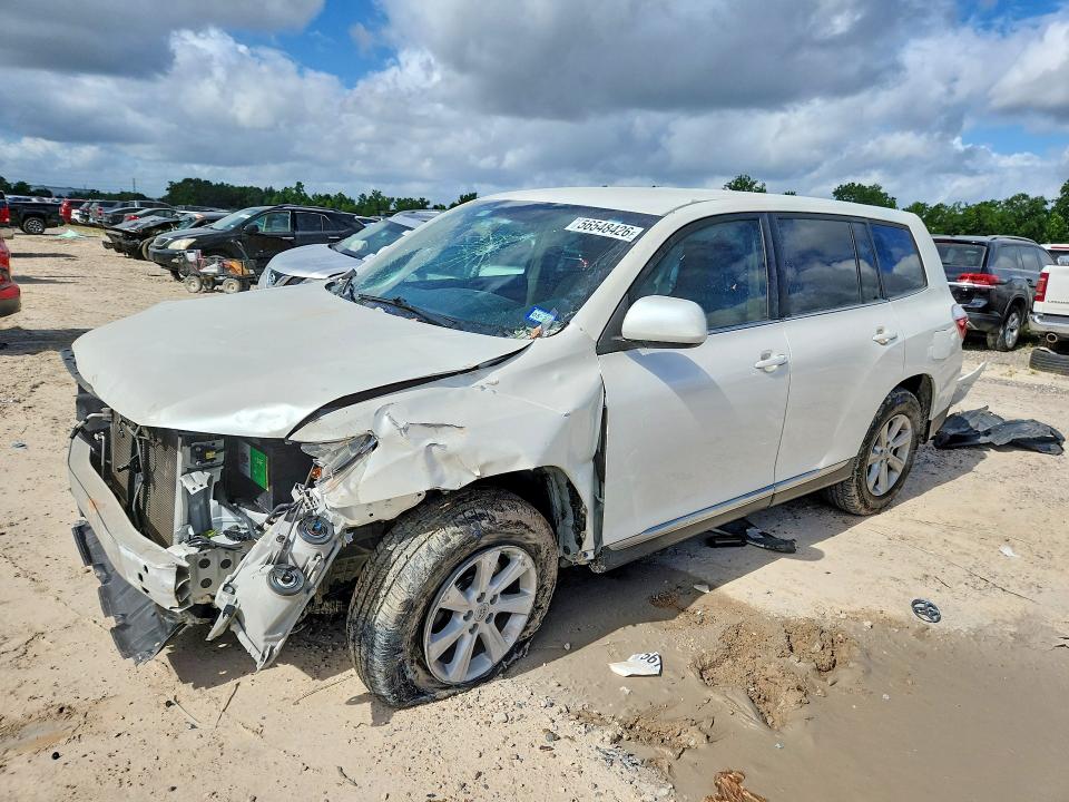 2013 Toyota Highlander VIN 5TDZA3EH8DS037286 COPART salvage auction — FRONT END, Tx - Salvage Vehicle Title, sold $3,800 on 2026-07-07 (photo 1)