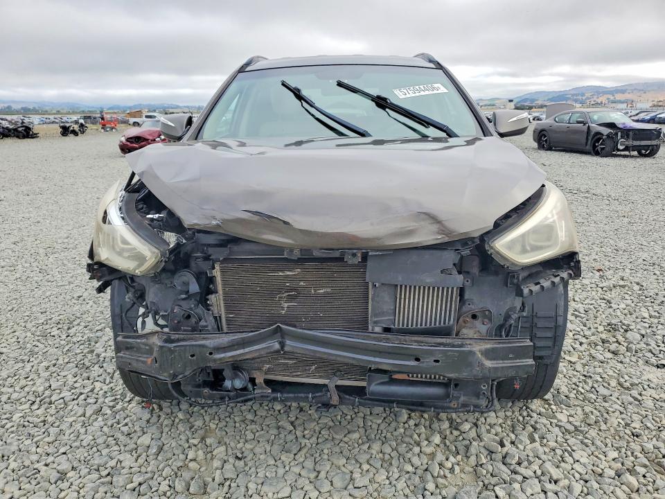 2013 Hyundai Santa fe VIN 5XYZU3LA2DG067183 COPART salvage auction — FRONT END, Ca - Salvage Certificate, sold $500 on 2026-07-02 (photo 5)