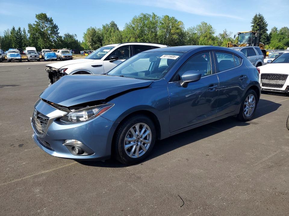 2016 Mazda 3 VIN JM1BM1M7XG1309103 COPART salvage auction — FRONT END, Or - Salvage Title Certificate, sold $125 on 2026-07-27 (photo 1)
