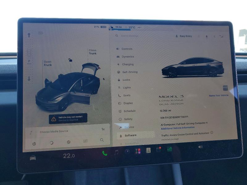 2024 Tesla VIN 5YJ3E1EB8RF730171 COPART salvage auction — FRONT END, Ca - Salvage Certificate, sold $13,400 on 2026-07-09 (photo 9)
